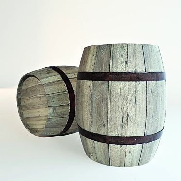 Vintage Oak Barrel 3D model image 1 