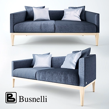 Modern-style Sofa with Hidden Ash Wood Frame and Removable Textile Upholstery 3D model image 1 