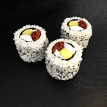 Avocado Roll - Perfectly Crafted 3D model image 1 