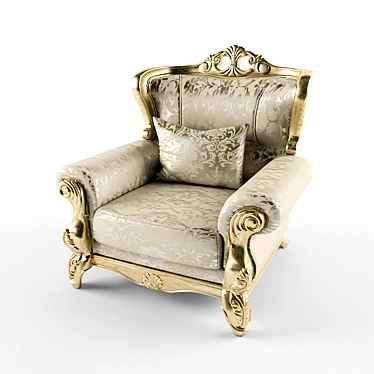 Classic Baroque Armchair Silik 3D model image 1 