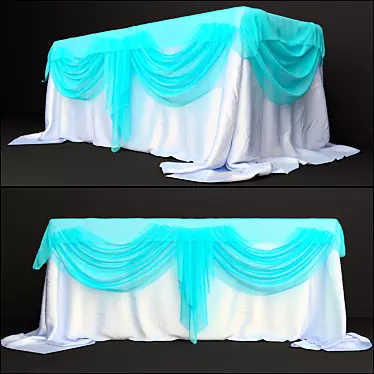 Elegant Banquet Tablecloth 3D model image 1 