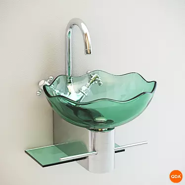 Round Glass Wash Basin 3D model image 1 