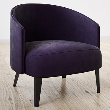Plush Velvet Chair 3D model image 1 