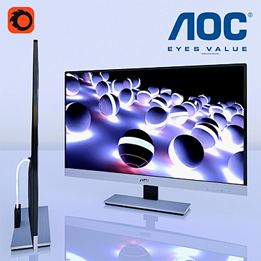 AOC D2757PH: Full HD Monitor with MHL 3D model image 1 