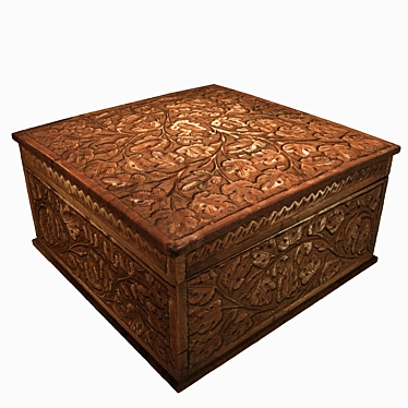 Hand-carved Indian Box 3D model image 1 