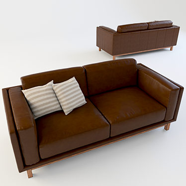 Elegant Dekalb Leather Sofa 3D model image 1 