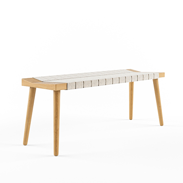 Nordic Wood Bench 3D model image 1 