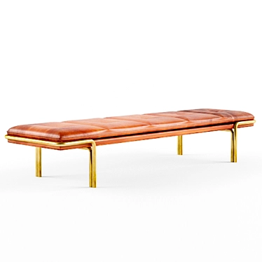 Regal Leather Bench 3D model image 1 