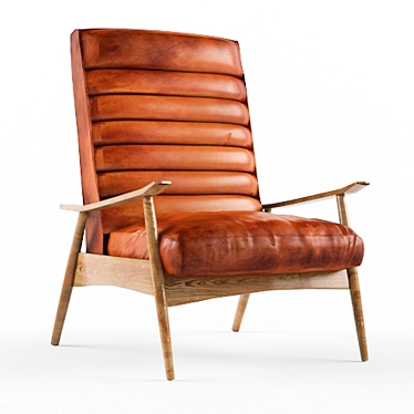 Vintage Leather Armchair: Timeless Elegance 3D model image 1 