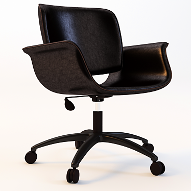 Elegant Hughes Leather Office Chair 3D model image 1 