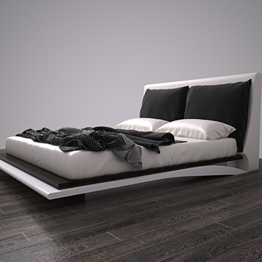 Sleek Designer Bed - Innovative Materials 3D model image 1 