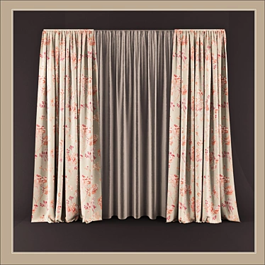 Elegant Window Blinds 3D model image 1 