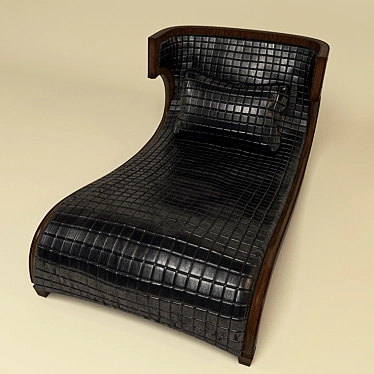 Briarwood Chaise Lounge: Bentley Black Leather Upholstery 3D model image 1 