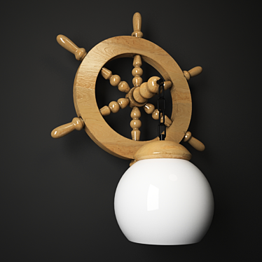 Aurora Wooden Wheel Wall Sconce 3D model image 1 