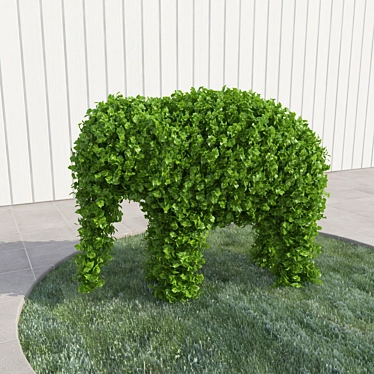 Elegant Elephant Topiary 3D model image 1 