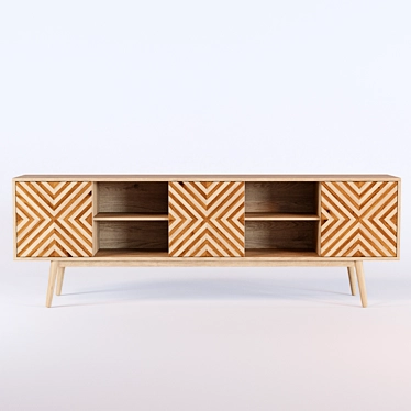 Contemporary TV Stand: Stylish and Functional 3D model image 1 