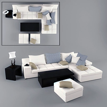 Cozy Velvet Sofa 3D model image 1 