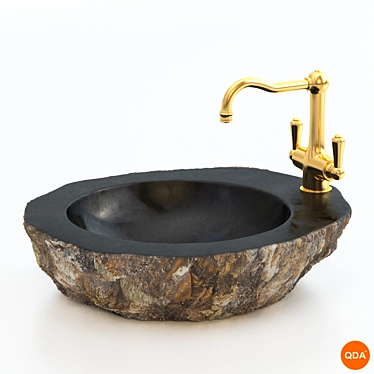 Natural Stone Wash Basin 3D model image 1 