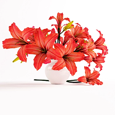 Vibrant Orange Lily Bouquet 3D model image 1 