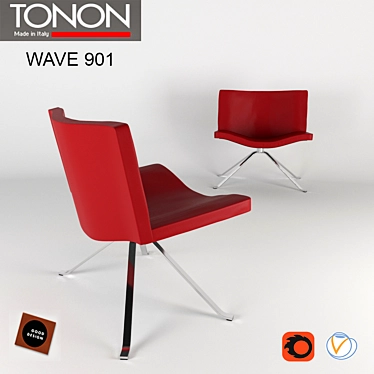 Title: Tonon Wave 901 Chrome Chair 3D model image 1 