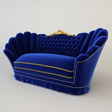 Elegant Victorian Sofa 3D model image 1 