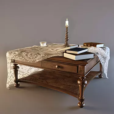 Elegant English Style Leighton Cocktail Table 3D model image 1 