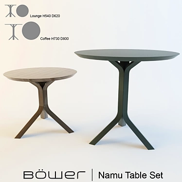 Sleek Namu Table Set: Coffee & Lounge Tables 3D model image 1 