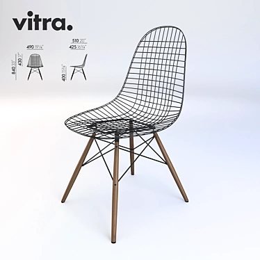 Eames DKW Wire Chair: Iconic Design 3D model image 1 