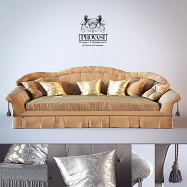 Elegant 3-Seater Savoy Provasi Sofa 3D model image 1 