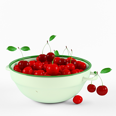Title: Cherry Delight Bowl - Mint 20cm 3D model image 1 