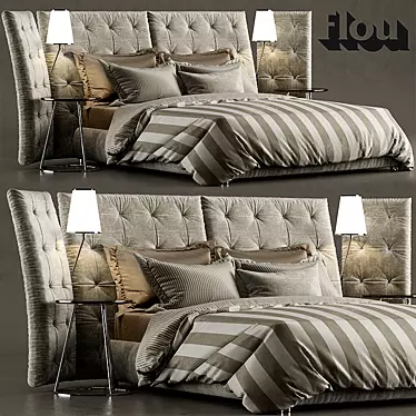 Elevate Restful Sleep: ANGLE Flou Bed 3D model image 1 