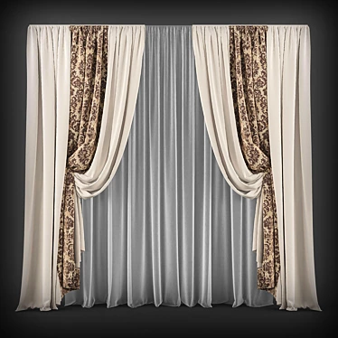 Contemporary Curtains for Modern Homes 3D model image 1 