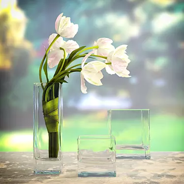 Elegant Tulip Bouquet 3D model image 1 