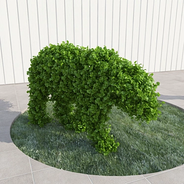 Panther Topiary: Exquisite Garden Sculpture 3D model image 1 