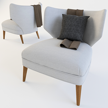 Vintage Wingback Chair 3D model image 1 