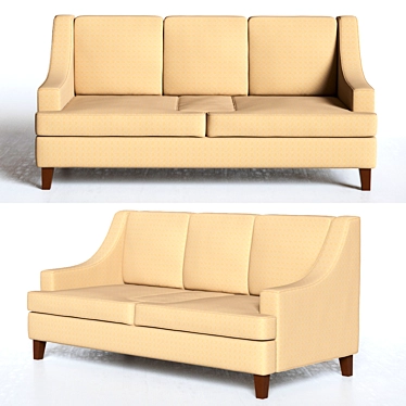 Elegant Taupe Microfiber Sofa 3D model image 1 