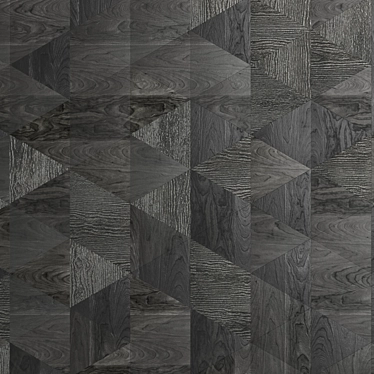 Geometric Wood Panel: Customizable, Black & Light Options 3D model image 1 