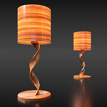 Wooden Designer Lamp 3D model image 1 