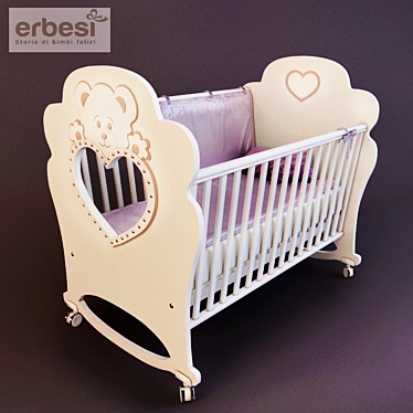 Erbesi Cucciolo: Stylish & Safe Baby Cot 3D model image 1 