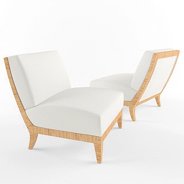 Elegant McGuire Slipper Chair 3D model image 1 