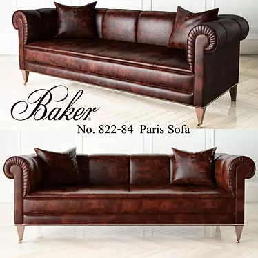 Elegant Paris Sofa: 84x34x30 inches 3D model image 1 