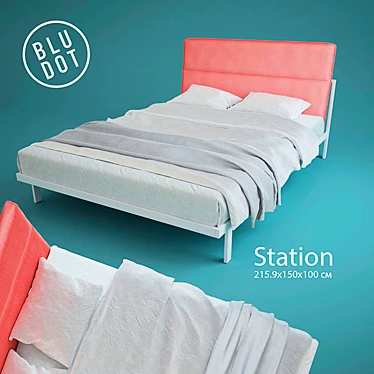 Sleek & Stylish Station Full Bed 3D model image 1 