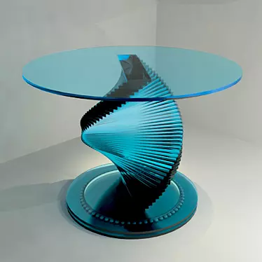 Modern Glass Spiral Table 3D model image 1 