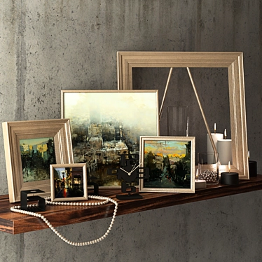 Hsin-Yao Tseng Decor Set: Frames, Candles, Necklace 3D model image 1 