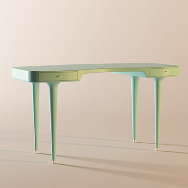 Riga Cappellini Rectangular Wood Desk 3D model image 1 