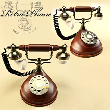 Vintage Retro Phone 3D model image 1 