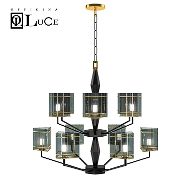 Elegant Glass Chandelier 3D model image 1 