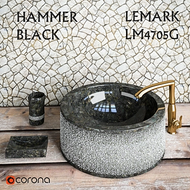 Sink Hammer Black Teak House + Mixer Lemark LM4705G