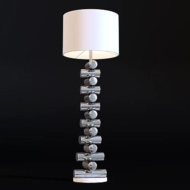 Vintage Italian Steel and Marble Floor Lamp 3D model image 1 