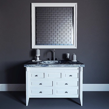 Elegant Classic Bathroom Vanity 3D model image 1 